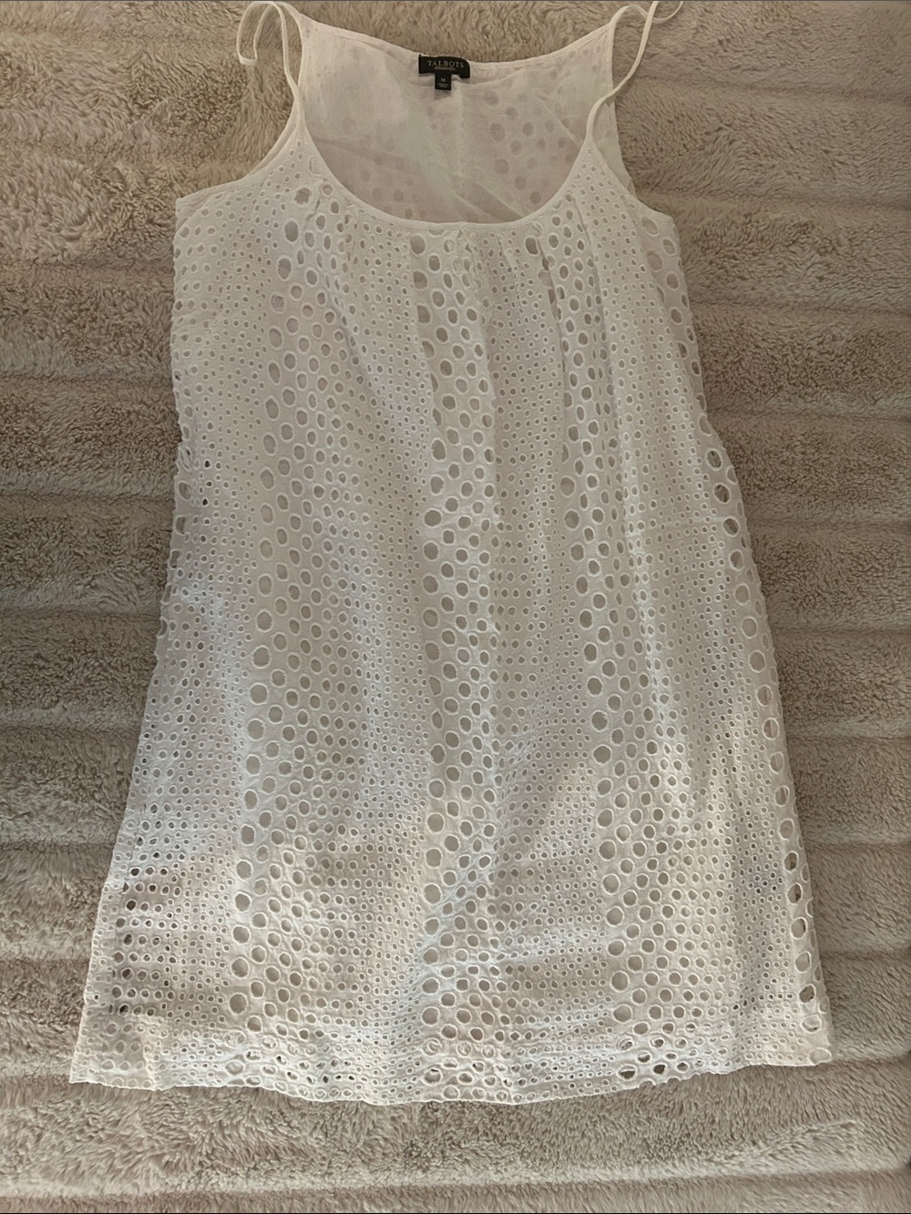 Talbots White Eyelet Slip Dress with Spaghetti Straps